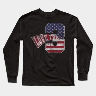 Love For 3 Vintage Grungy Version Long Sleeve T-Shirt